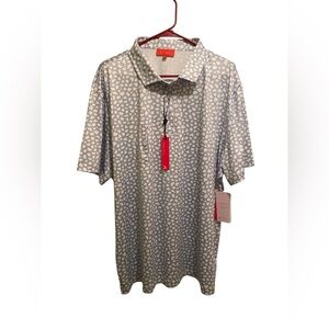 Redvanly Men's Gray Patterned Polo Shirt. Athletic Luxury. Size XXL.‎ NWT